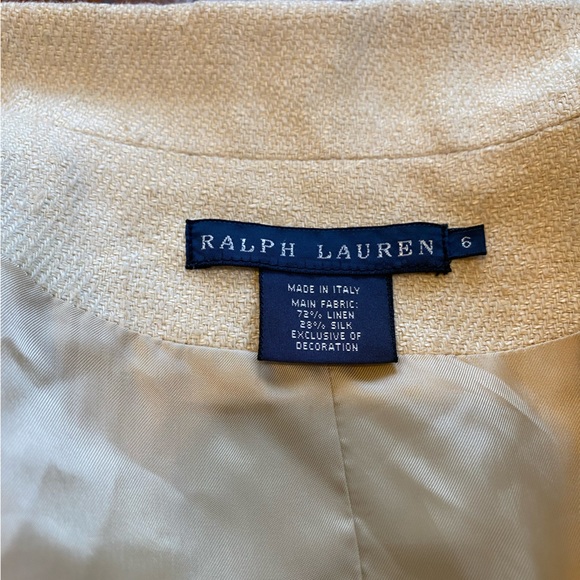 Vintage Ralph Lauren Blue Label Classic Tweed Linen Jacket Size 6 - Picture 3 of 11